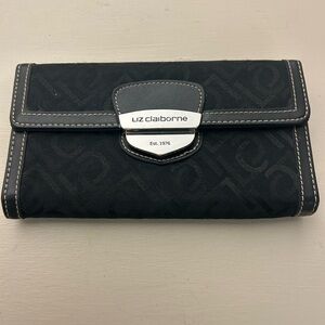 Liz Claiborne Black Embossed Wallet Excellent condition 
Well made. Clean